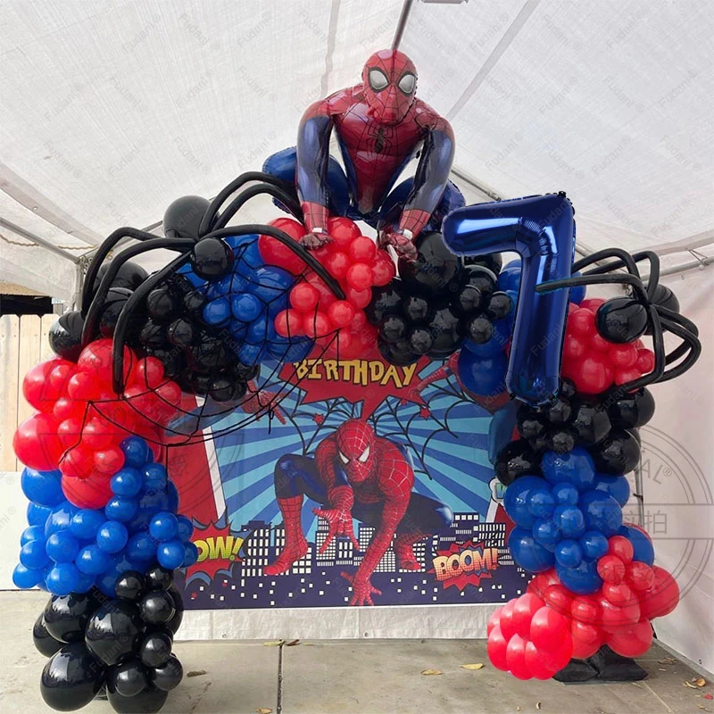 106 kom Disney Spiderman baloni – crveni i plavi lateks baloni za rođendanske proslave dece od 1-9 godina! – DEKORACIJA ZA PROSLAVU